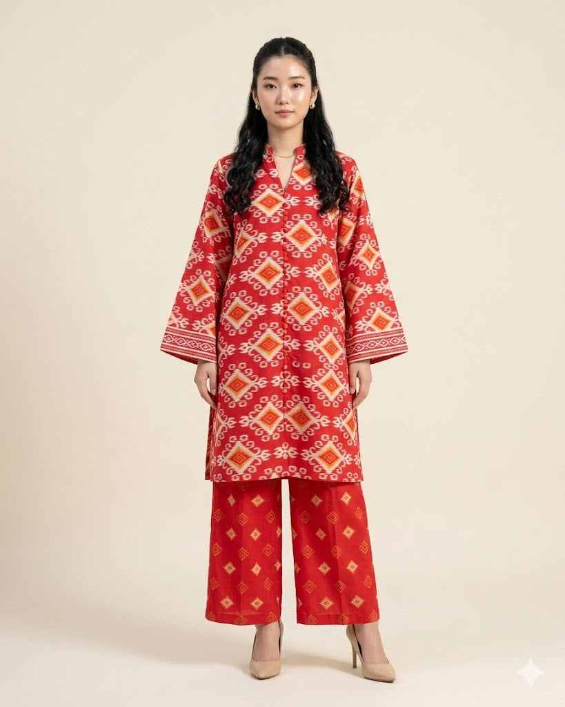 Premium Handpicked Printed Cotton Fabric Set (Top & Bottom: 2.5 Meters Each)