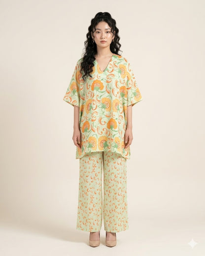 Premium Handpicked Printed Cotton Fabric Set (Top & Bottom: 2.5 Meters Each)