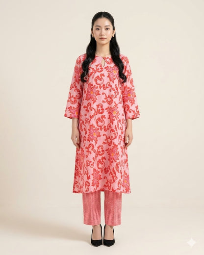 Premium Handpicked Printed Cotton Fabric Set (Top & Bottom: 2.5 Meters Each)