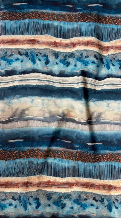 Linen Silk Printed Fabric