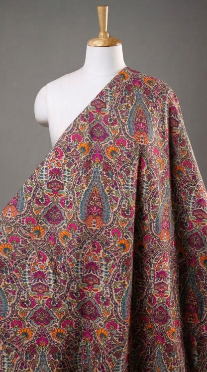 Linen Silk Printed Fabric