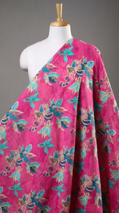 Linen Silk Printed Fabric
