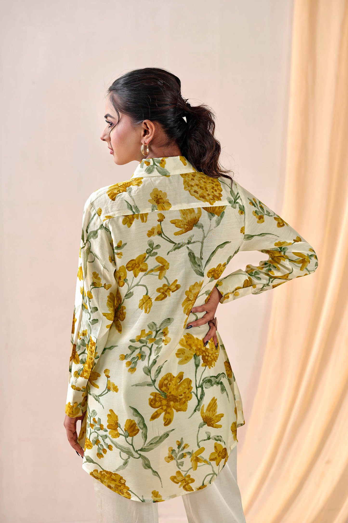 Yellow Bloom Premium Cupro Muslin Shirt