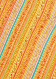 Haldi Yellow Stripes Printed Chinon Printed Fabric