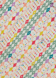 Yellow Colorful Stripes Printed Pure Chinon Fabric
