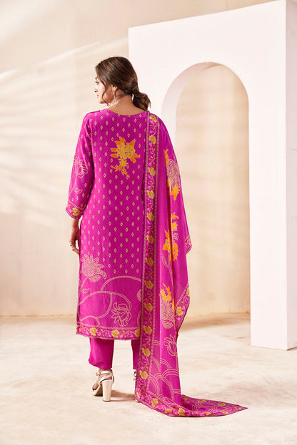 Urban Ethnic Magenta Crepe Kurta Set