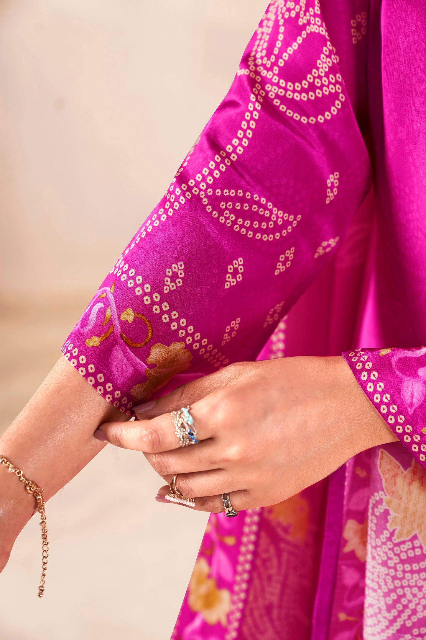 Urban Ethnic Magenta Crepe Kurta Set