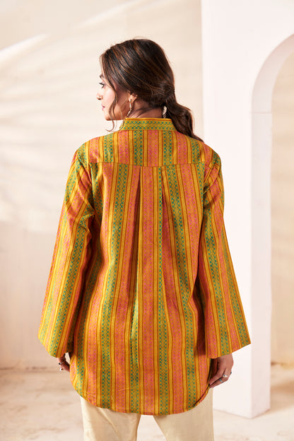 The Boho-Luxe Handloom Cotton Striped Shirt