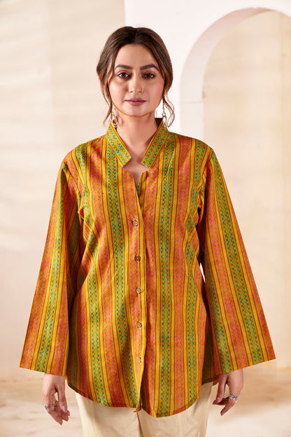 The Boho-Luxe Handloom Cotton Striped Shirt