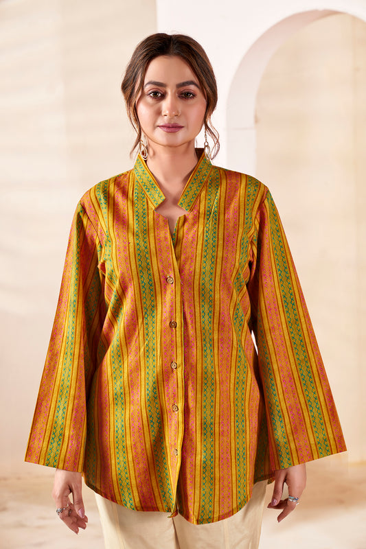 The Boho-Luxe Handloom Cotton Striped Shirt
