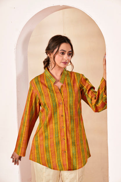 The Boho-Luxe Handloom Cotton Striped Shirt