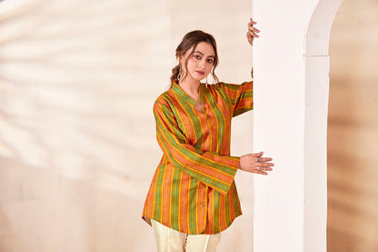 The Boho-Luxe Handloom Cotton Striped Shirt