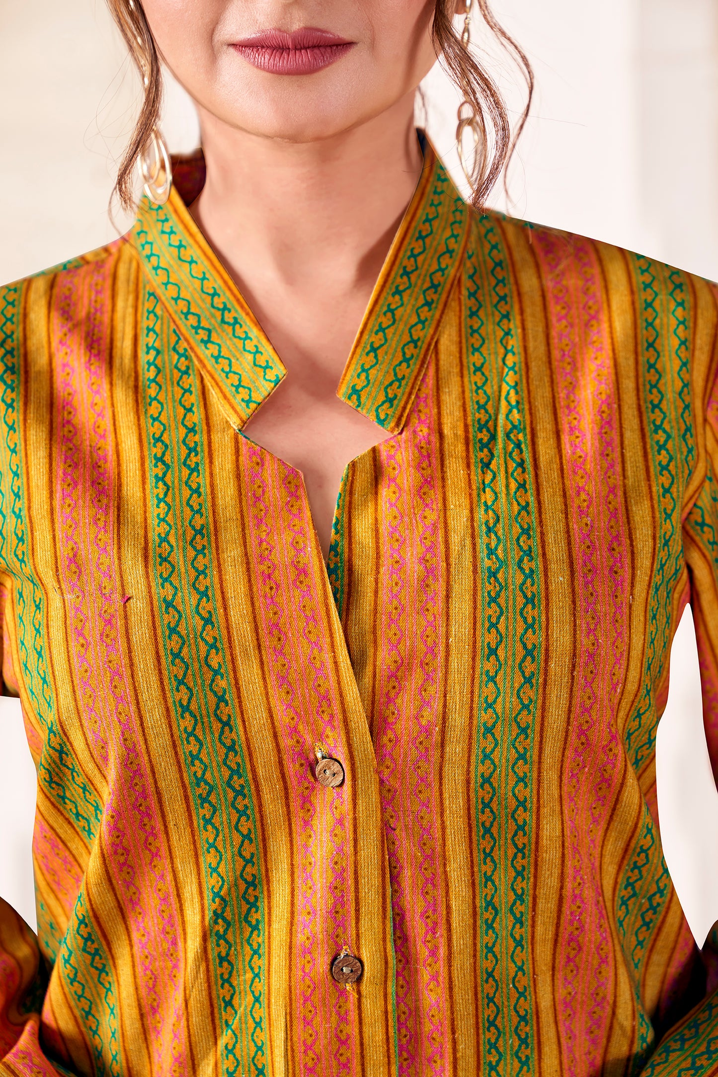 The Boho-Luxe Handloom Cotton Striped Shirt