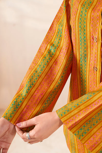 The Boho-Luxe Handloom Cotton Striped Shirt