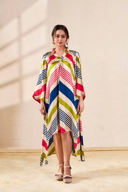 The Artisan’s Stripe Pure Gajji Silk Maxi Dress