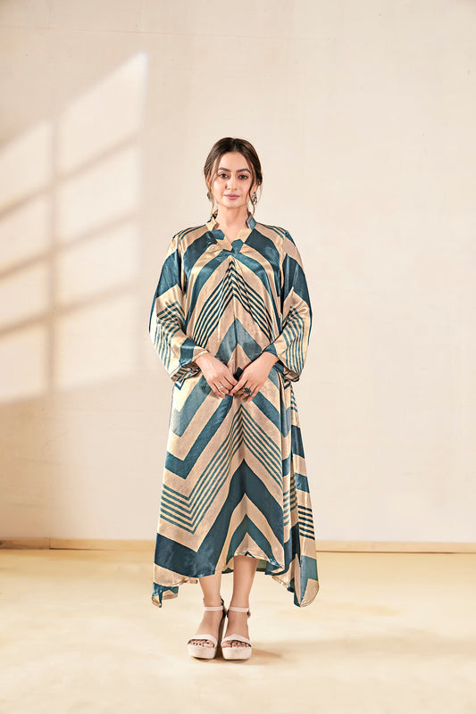 Teal Luxe Pure Gajji Silk Maxi Dress