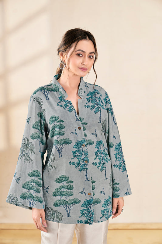 Eucalyptus Handloom Cotton Shirt