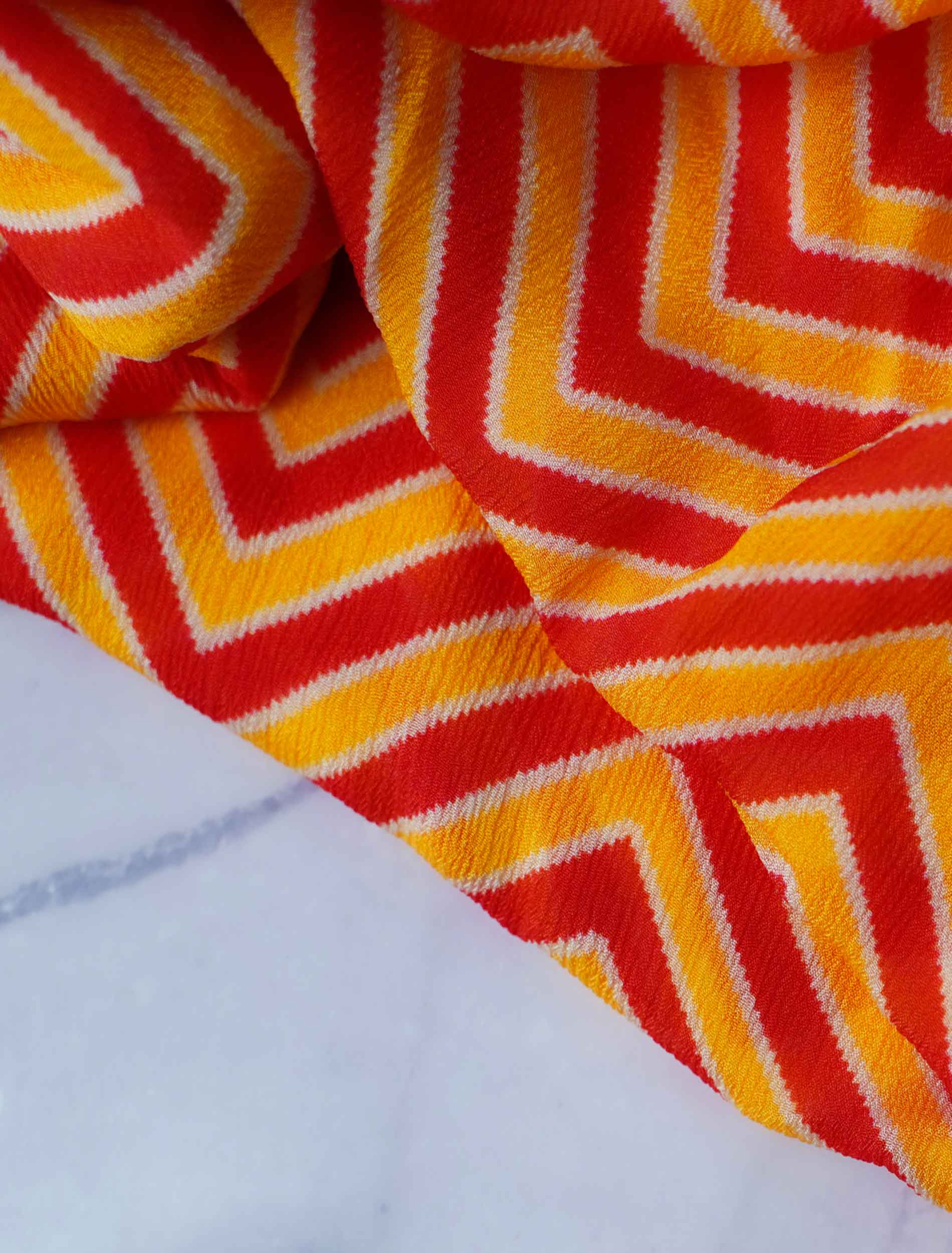 Pre cut Chinon Chiffon Printed Fabric (2.5 Meter)