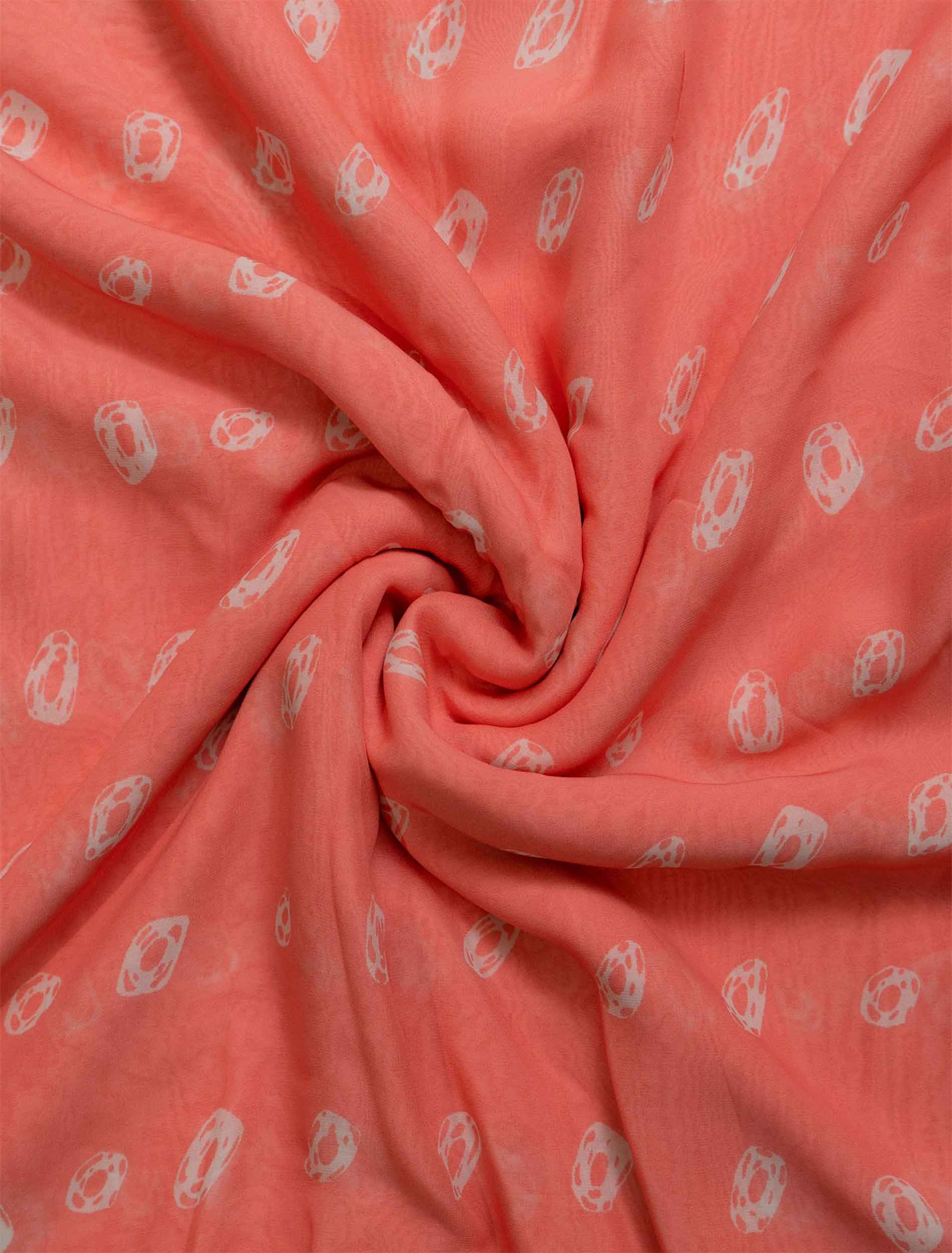 Pre Cut Georgette Bandhani Printed Fabric (2.5 Meter)
