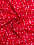 Pure Muslin Bandhani Red Colour Fabric