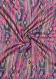 Multicolor Abstract Pure Modal Satin Printed Fabric