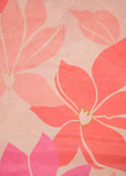 Light Orange & Pink Floral Printed Pure Muslin Fabric