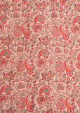 Light Peach & Multicolor Floral Printed Pure Muslin Fabric